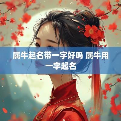 属牛起名带一字好吗 属牛用一字起名