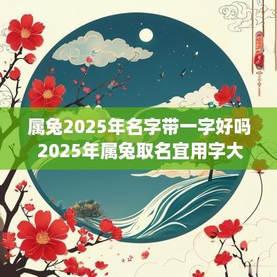 属兔2025年名字带一字好吗 2025年属兔取名宜用字大全