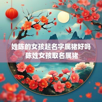 姓陈的女孩起名字属猪好吗 陈姓女孩取名属猪