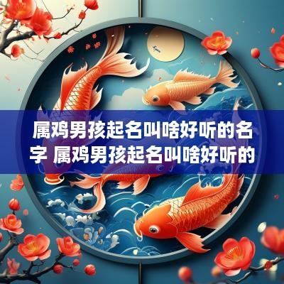 属鸡男孩起名叫啥好听的名字 属鸡男孩起名叫啥好听的名字有哪些