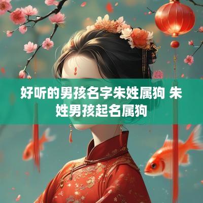 好听的男孩名字朱姓属狗 朱姓男孩起名属狗