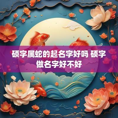硕字属蛇的起名字好吗 硕字做名字好不好