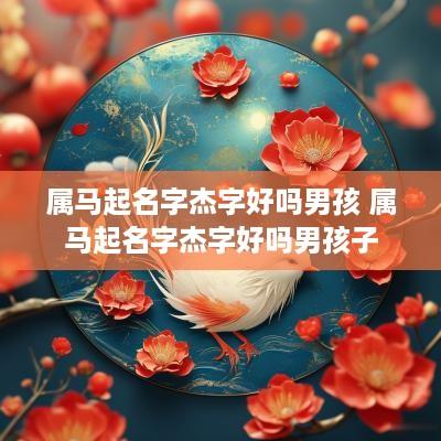 属马起名字杰字好吗男孩 属马起名字杰字好吗男孩子