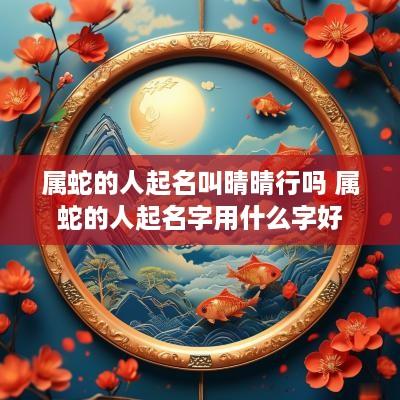 属蛇的人起名叫晴晴行吗 属蛇的人起名字用什么字好