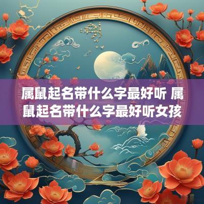 属鼠起名带什么字最好听 属鼠起名带什么字最好听女孩