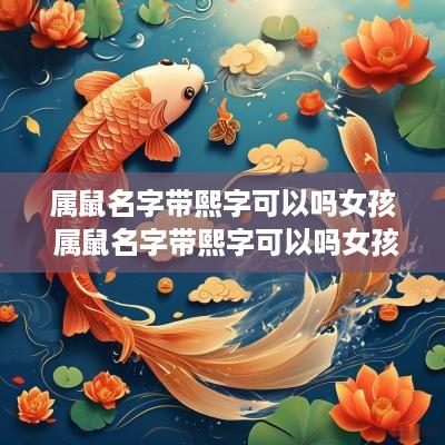 属鼠名字带熙字可以吗女孩 属鼠名字带熙字可以吗女孩子