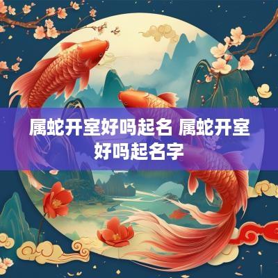 属蛇开室好吗起名 属蛇开室好吗起名字