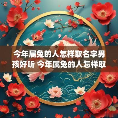 今年属兔的人怎样取名字男孩好听 今年属兔的人怎样取名字男孩好听点