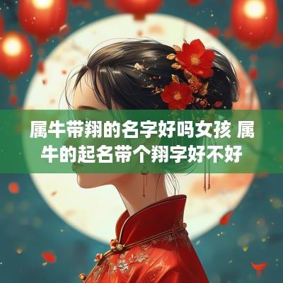 属牛带翔的名字好吗女孩 属牛的起名带个翔字好不好