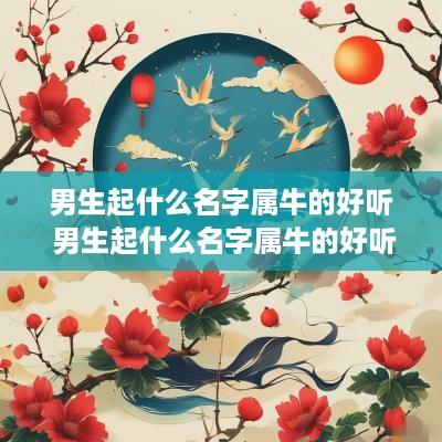 男生起什么名字属牛的好听 男生起什么名字属牛的好听点