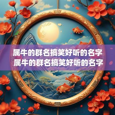 属牛的群名搞笑好听的名字 属牛的群名搞笑好听的名字有哪些