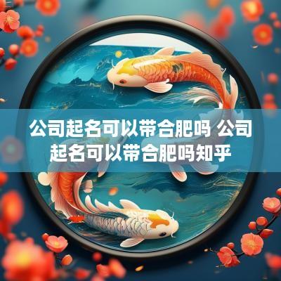 公司起名可以带合肥吗 公司起名可以带合肥吗知乎