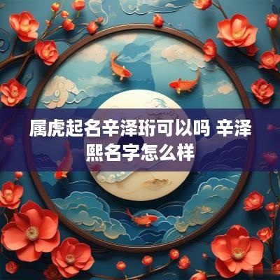 属虎起名辛泽珩可以吗 辛泽熙名字怎么样