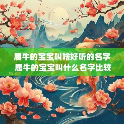 属牛的宝宝叫啥好听的名字 属牛的宝宝叫什么名字比较好