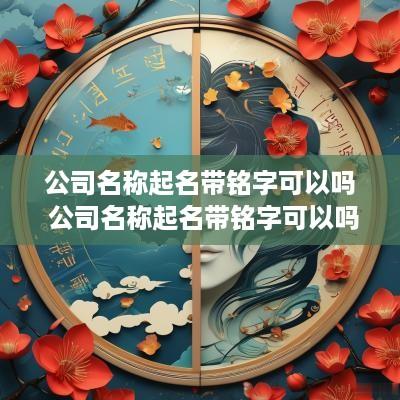 公司名称起名带铭字可以吗 公司名称起名带铭字可以吗怎么起