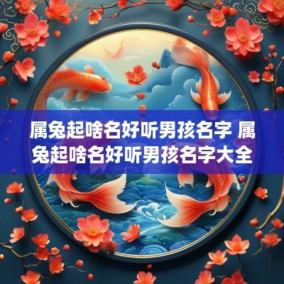 属兔起啥名好听男孩名字 属兔起啥名好听男孩名字大全