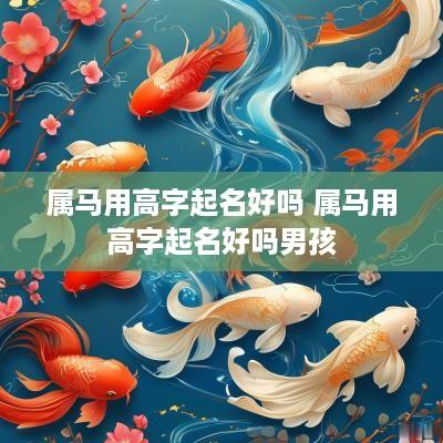 属马用高字起名好吗 属马用高字起名好吗男孩