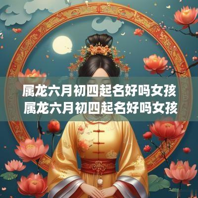 属龙六月初四起名好吗女孩 属龙六月初四起名好吗女孩名字
