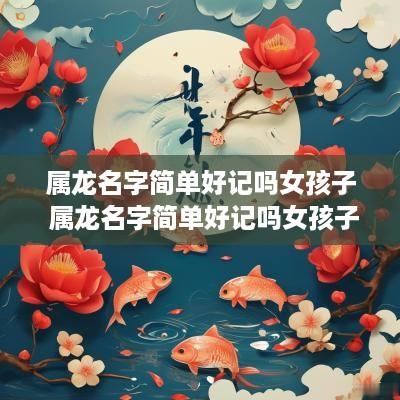 属龙名字简单好记吗女孩子 属龙名字简单好记吗女孩子