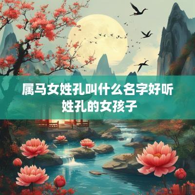 属马女姓孔叫什么名字好听 姓孔的女孩子