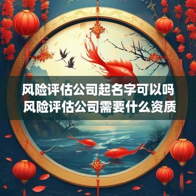 风险评估公司起名字可以吗 风险评估公司需要什么资质