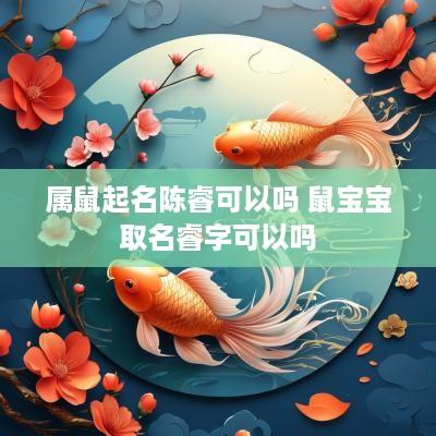 属鼠起名陈睿可以吗 鼠宝宝取名睿字可以吗