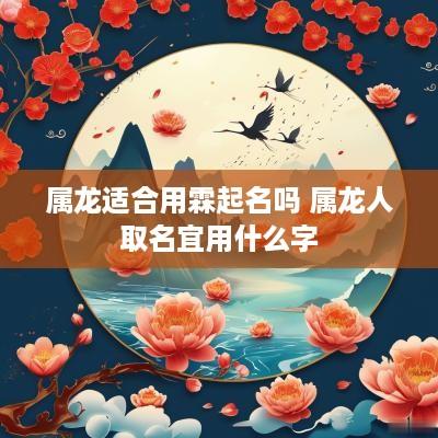 属龙适合用霖起名吗 属龙人取名宜用什么字