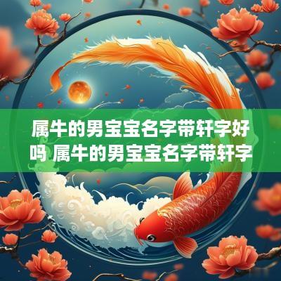 属牛的男宝宝名字带轩字好吗 属牛的男宝宝名字带轩字好吗