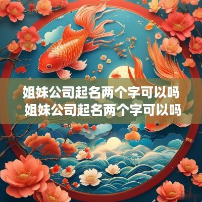 姐妹公司起名两个字可以吗 姐妹公司起名两个字可以吗女生