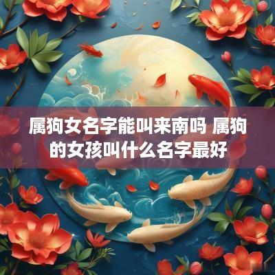 属狗女名字能叫来南吗 属狗的女孩叫什么名字最好