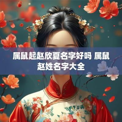 属鼠起赵欣夏名字好吗 属鼠赵姓名字大全