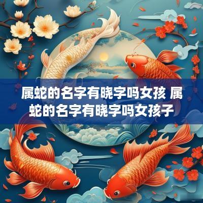 属蛇的名字有晓字吗女孩 属蛇的名字有晓字吗女孩子