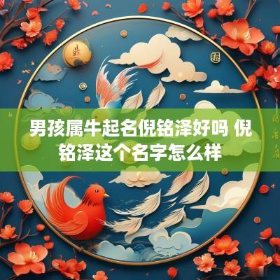 男孩属牛起名倪铭泽好吗 倪铭泽这个名字怎么样