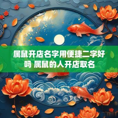 属鼠开店名字用便捷二字好吗 属鼠的人开店取名