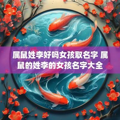 属鼠姓李好吗女孩取名字 属鼠的姓李的女孩名字大全