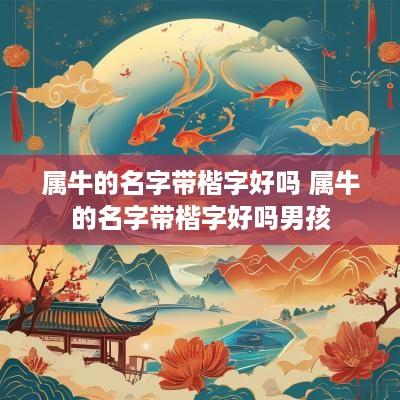属牛的名字带楷字好吗 属牛的名字带楷字好吗男孩