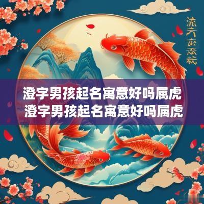 澄字男孩起名寓意好吗属虎 澄字男孩起名寓意好吗属虎的