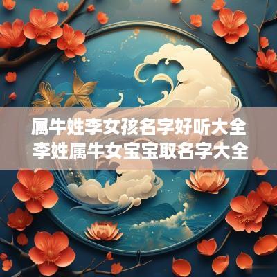 属牛姓李女孩名字好听大全 李姓属牛女宝宝取名字大全