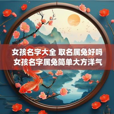 女孩名字大全 取名属兔好吗 女孩名字属兔简单大方洋气