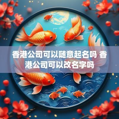 香港公司可以随意起名吗 香港公司可以改名字吗