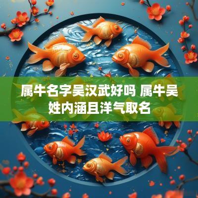 属牛名字吴汉武好吗 属牛吴姓内涵且洋气取名