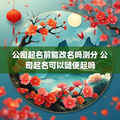 公司起名前能改名吗测分 公司起名可以随便起吗
