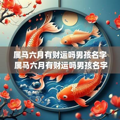 属马六月有财运吗男孩名字 属马六月有财运吗男孩名字大全
