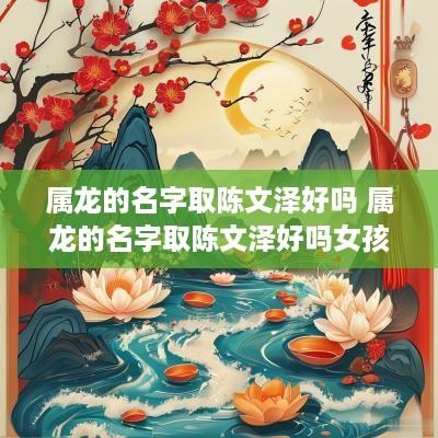 属龙的名字取陈文泽好吗 属龙的名字取陈文泽好吗女孩