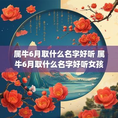 属牛6月取什么名字好听 属牛6月取什么名字好听女孩