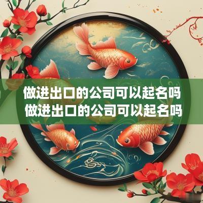 做进出口的公司可以起名吗 做进出口的公司可以起名吗