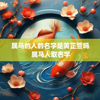 属马的人的名字是黄芷萱吗 属马人取名字