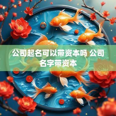 公司起名可以带资本吗 公司名字带资本