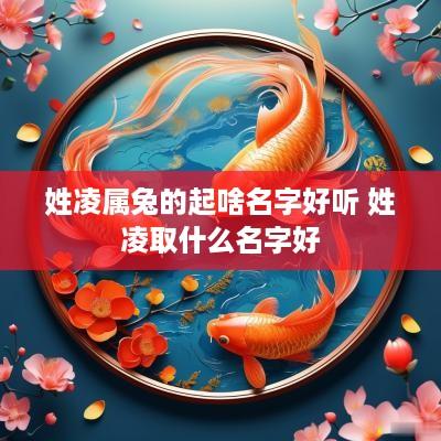 姓凌属兔的起啥名字好听 姓凌取什么名字好