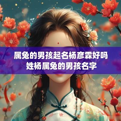 属兔的男孩起名杨彦霖好吗 姓杨属兔的男孩名字